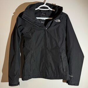 The North Face Black HyVent Jacket Zipper Hooded Coat XS